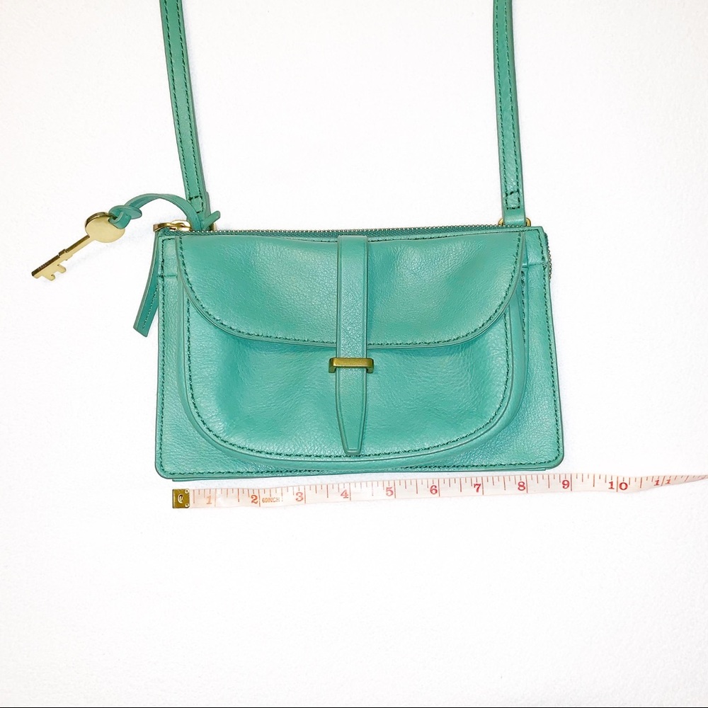 Fossil Green Leather Crossbody Bag NWOT - Picture 5 of 8